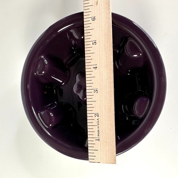 Le Tauci Ceramic Deep Purple Dog Dish Slow Feed NWOT - Picture 3 of 6